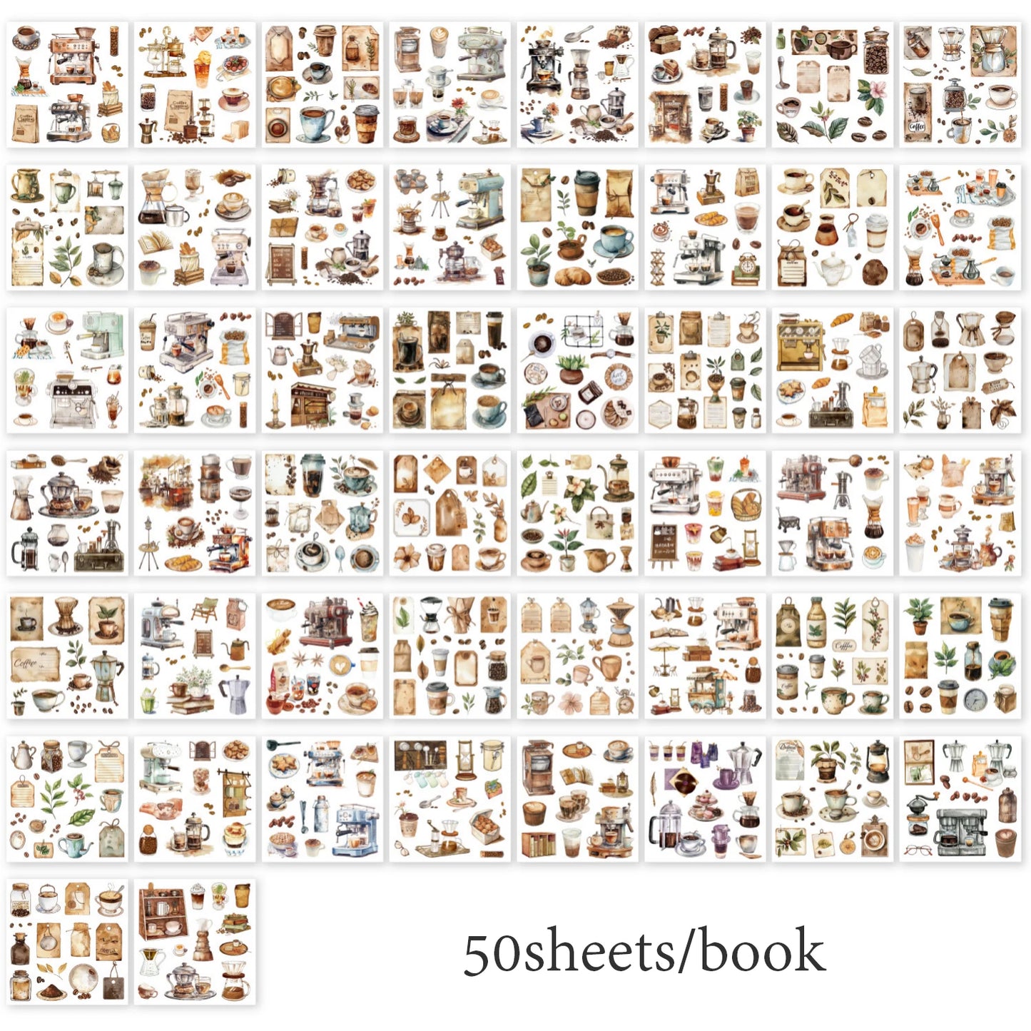 4Style 50Sheets/pack earthly series sticker book for DIY handbook diary phone case calendar photo frame Laptop decoration
