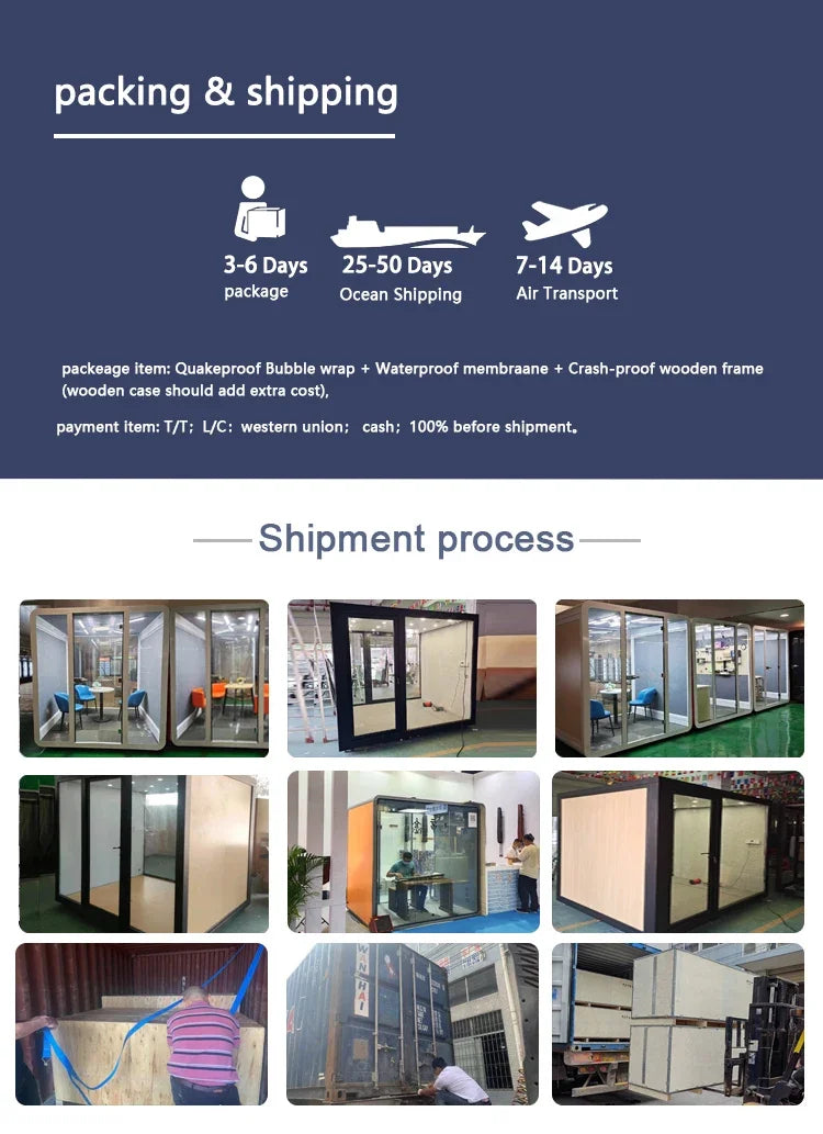 Portable Soundproof Office Cabin, Mobile Office, Soundproof Reading Room, with Ventilation System, Suitable for Indoor Use