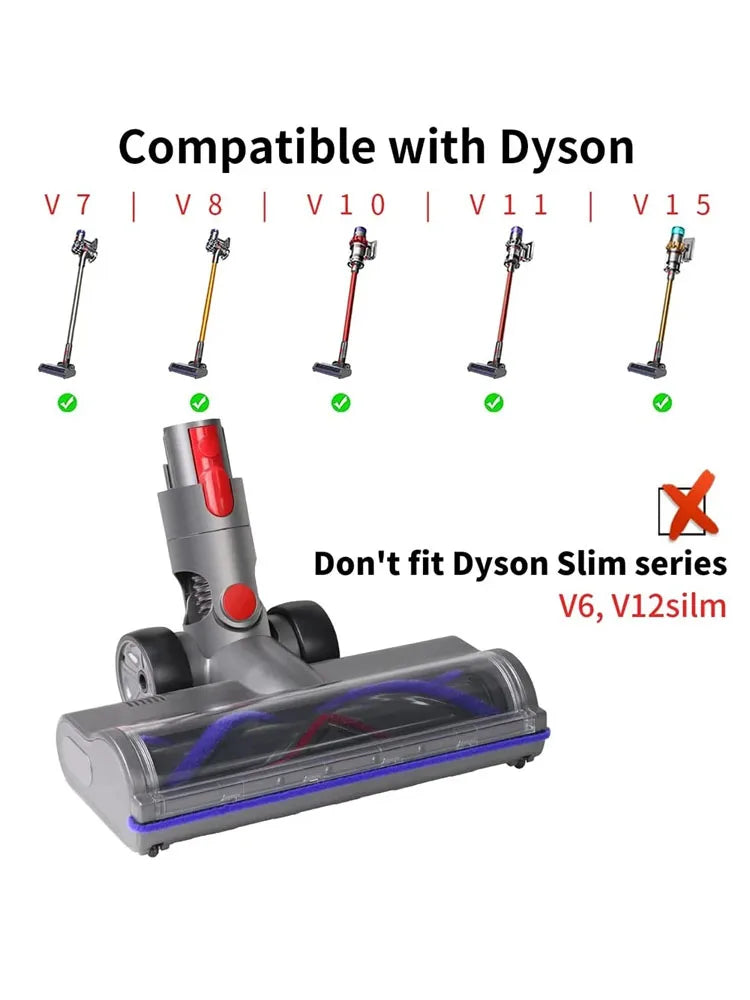 Direct Drive Cleaning Head Compatible with Dyson V7 V8 V10 V11 V15 Vacuum Cleaner For Short Pile Carpets and Hard Floors