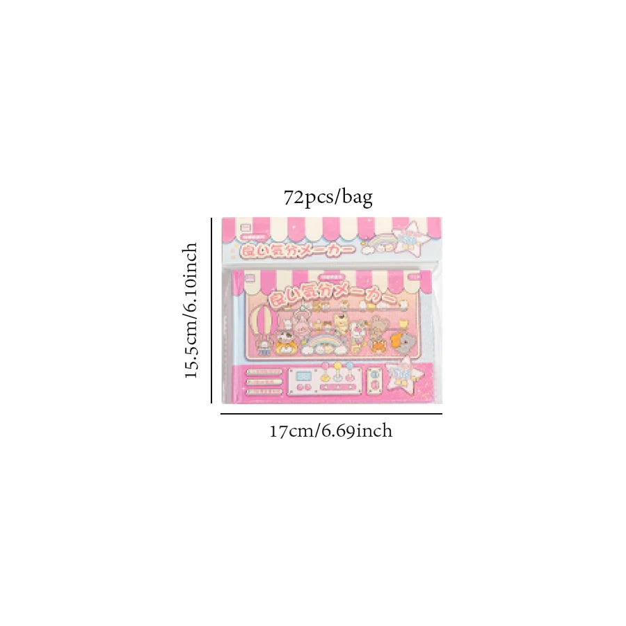 Mr. Paper 1Style 72Pcs/bag Good Mood Maker Cut Film Sticker Book DIY Handbook Scrapbook Phone Case Photo Frame Calendar