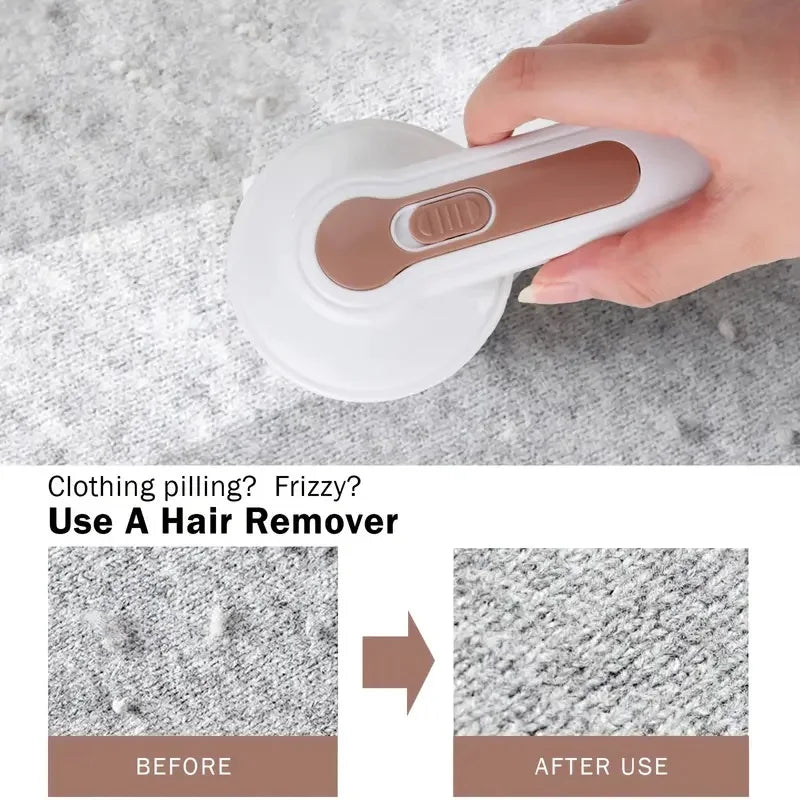 Rechargeable electric hair remover and portable shaver, suitable for clothing, furniture, and carpets.