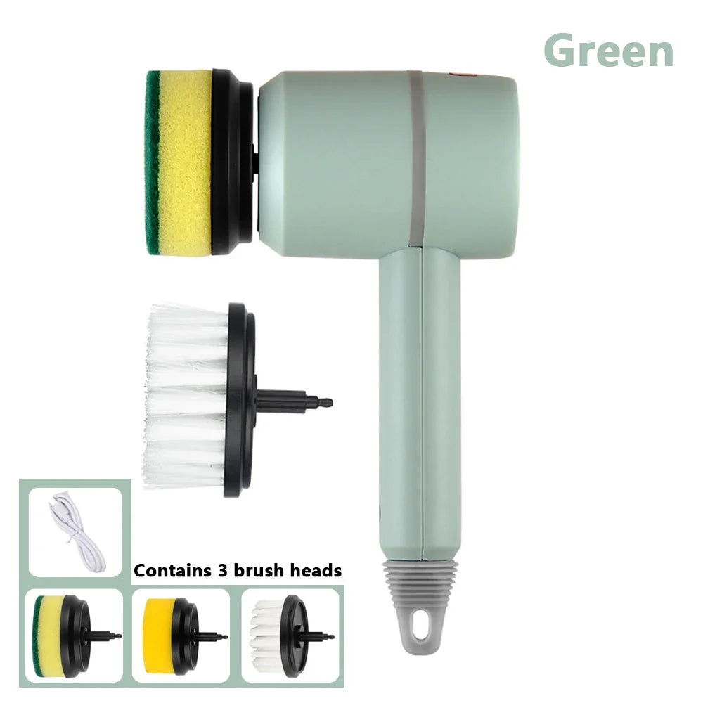 Electric Cleaning Brush USB Rechargeable Automatic Wireless Handheld Kitchen Dishwashing Brush Bathtub Tile Cleaning Brushes