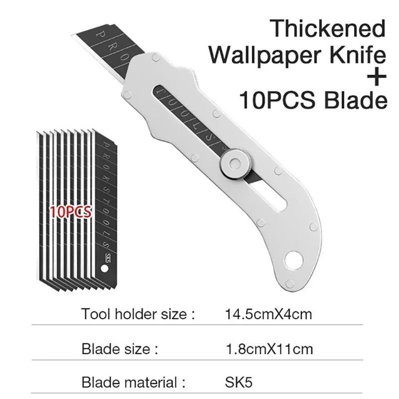 New Stainless Steel Portable Utility Knife Retractable Wallpaper Unboxing Knife Paper Cutter Office School Stationery Supplies