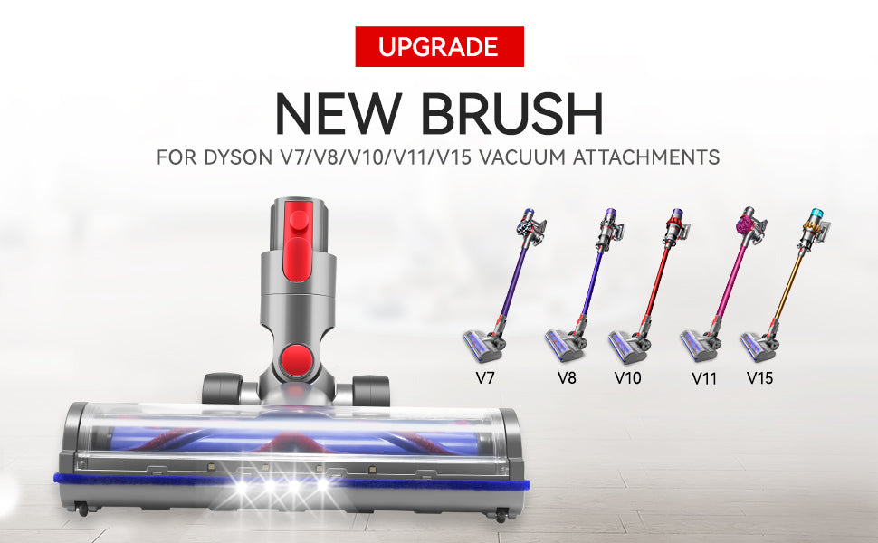 Direct Drive Cleaning Head Compatible with Dyson V7 V8 V10 V11 V15 Vacuum Cleaner For Short Pile Carpets and Hard Floors