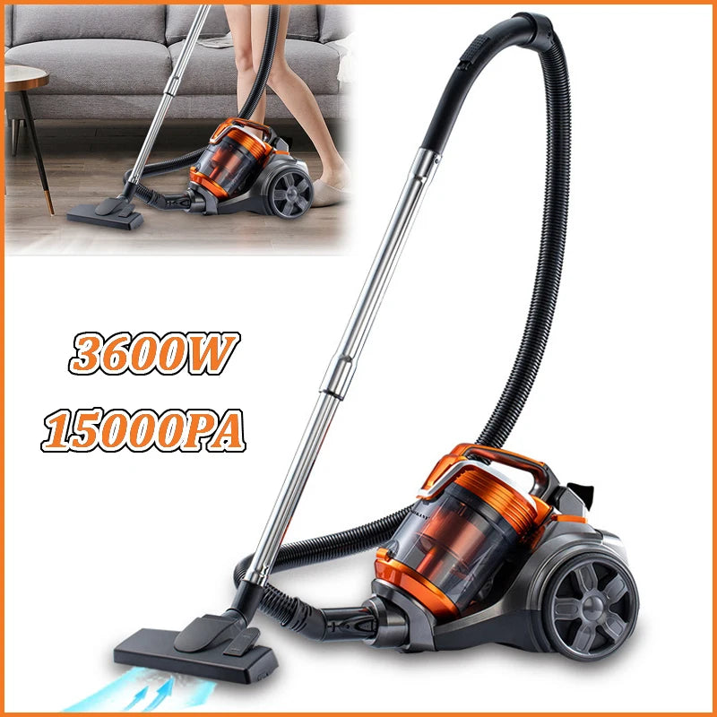 15000PA 3600W Vacuum clean polylinders Vacuum multi-cyclonic Filtration cored Vacuum Hard Floors Carpets FET Hair 220V