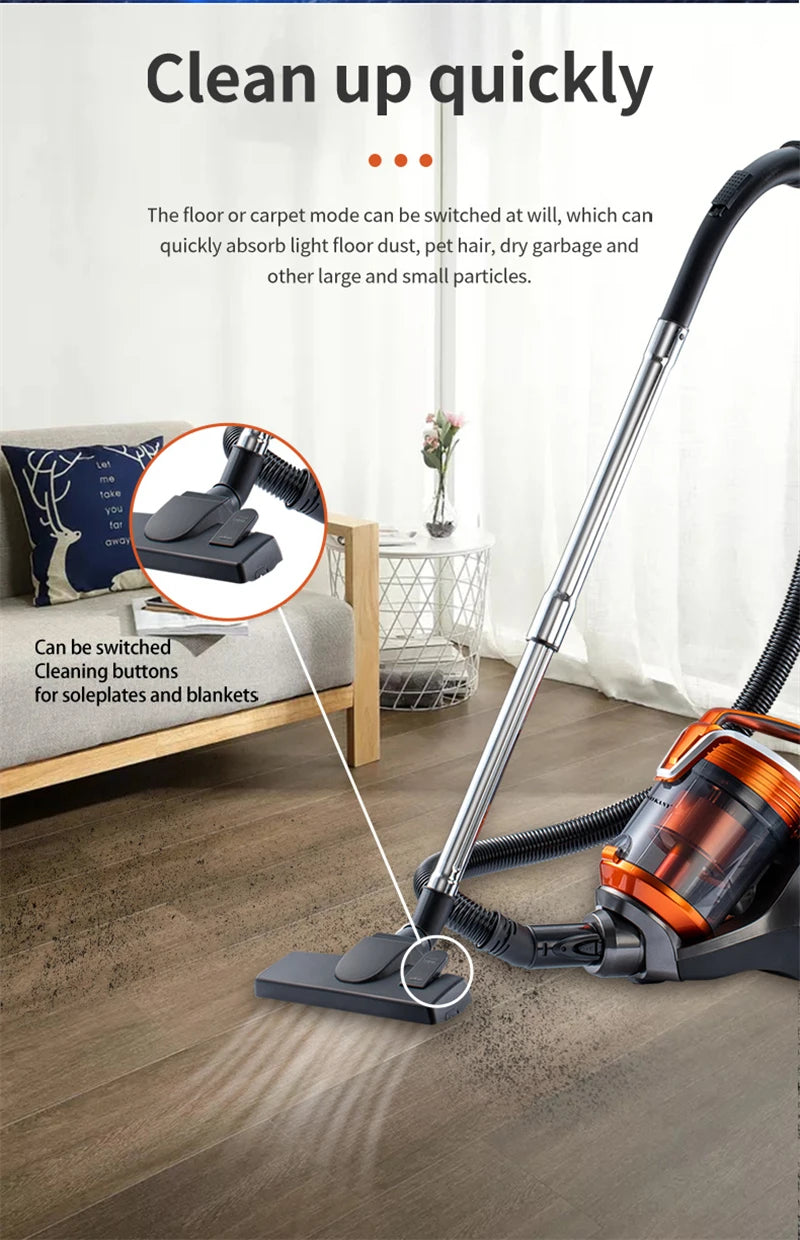 15000PA 3600W Vacuum clean polylinders Vacuum multi-cyclonic Filtration cored Vacuum Hard Floors Carpets FET Hair 220V
