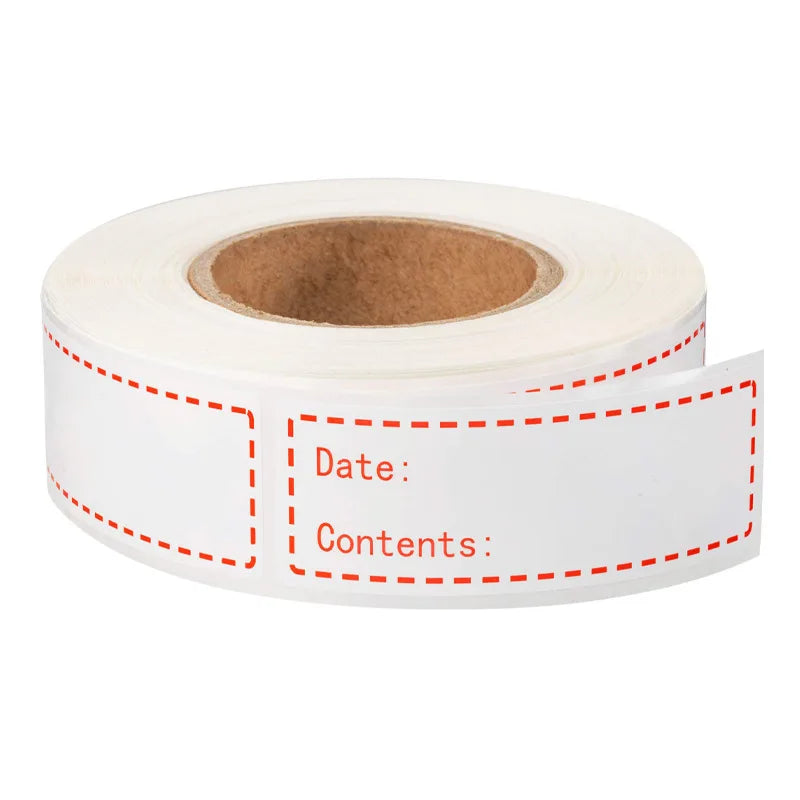 Dissolvable Food Labels By Food Safe 1x3'' Kitchen Storage Freezer Stickers Perfect For Reusable Containers 250 Labels Per Roll