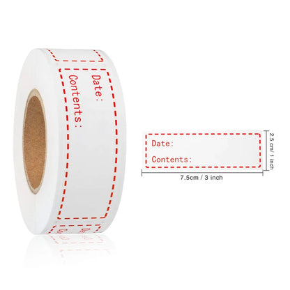 Dissolvable Food Labels By Food Safe 1x3'' Kitchen Storage Freezer Stickers Perfect For Reusable Containers 250 Labels Per Roll