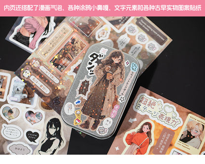 Mr. Paper 45 Sheets/book Creative Sticker Book Used of DIY Phone Case Photo Frame Album Scrapbook Retro Decoration Art Stickers