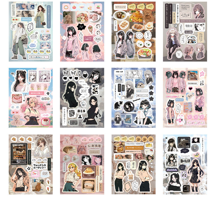 Mr. Paper 45 Sheets/book Creative Sticker Book Used of DIY Phone Case Photo Frame Album Scrapbook Retro Decoration Art Stickers