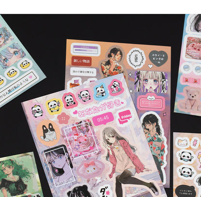 Mr. Paper 45 Sheets/book Creative Sticker Book Used of DIY Phone Case Photo Frame Album Scrapbook Retro Decoration Art Stickers