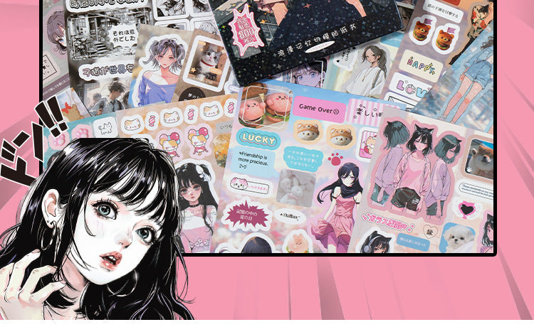 Mr. Paper 45 Sheets/book Creative Sticker Book Used of DIY Phone Case Photo Frame Album Scrapbook Retro Decoration Art Stickers