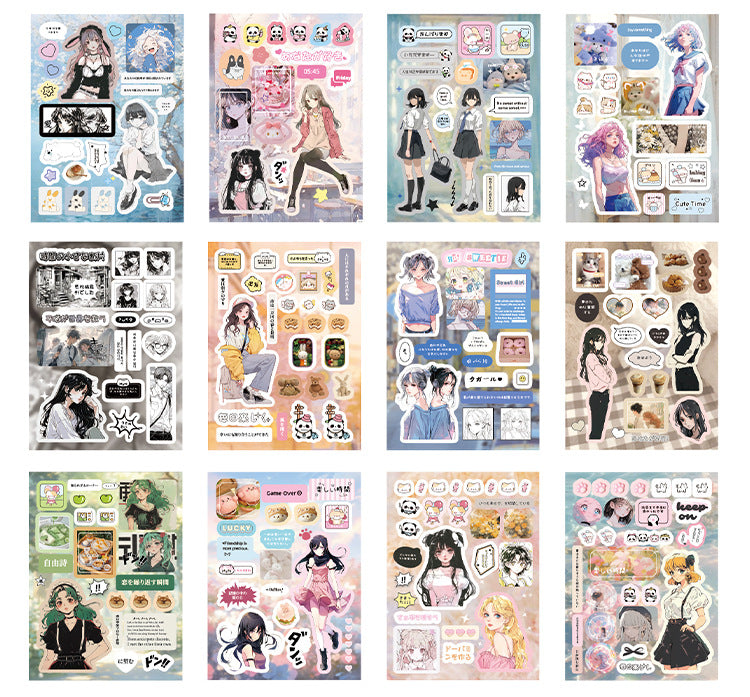 Mr. Paper 45 Sheets/book Creative Sticker Book Used of DIY Phone Case Photo Frame Album Scrapbook Retro Decoration Art Stickers