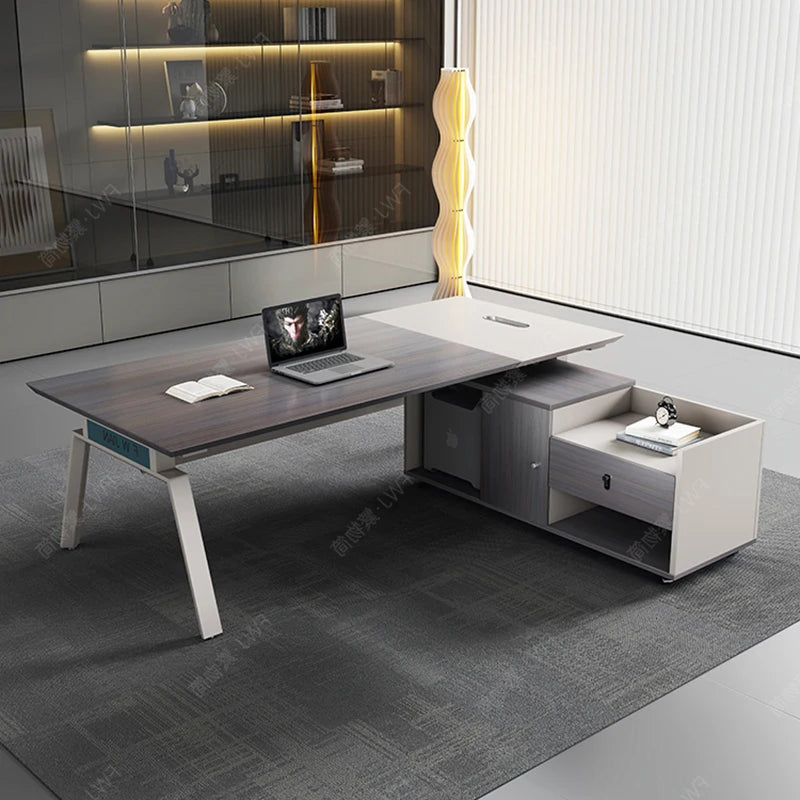 Living Room Lshaped Office Desk Luxury Design Chinese Style Fashion Office Desk Interior Escritorio Oficina Postmodern Furniture