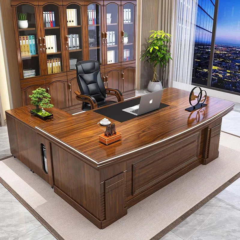 Modern Wooden Office Desk Storage Design Multifunctional Nordic Office Desk Gaming Computer Meuble Bureau Commercial Furniture