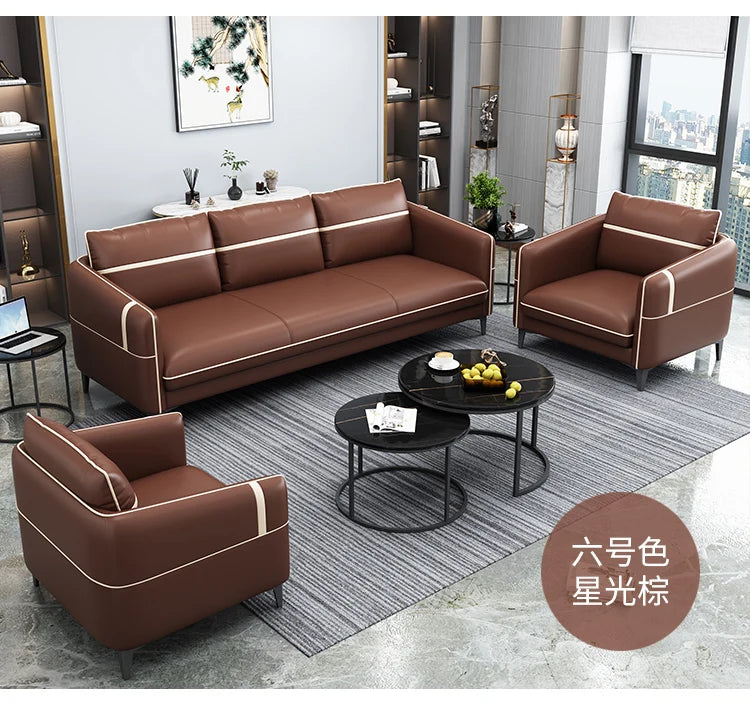 Office Sofa Simple Modern Business Meeting Leisure Lounge Area Reception Simple Office Sofa Coffee Table Combination