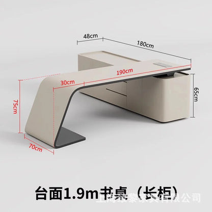 Boss's Desk, Baked Paint Craftsmanship, Office Desk, Modern and Simple Atmosphere, High-end Creative Desk, Light Luxury Style