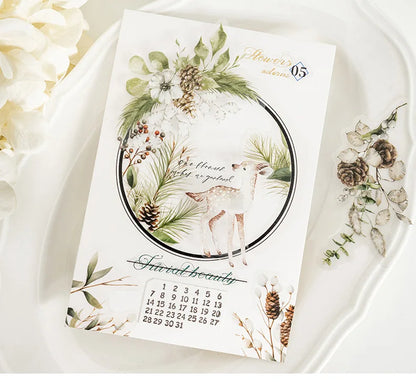 Mr.Paper,20PCS, Plant Themed Stickers, DIY Decorative Scrapbook Notebook Photo Frame Diary Stationery Flower Leaf Stickers Gifts