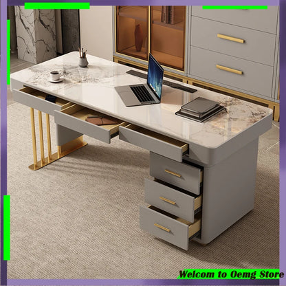 Chic Standing Desk Luxury Large Office Table Sleek European Floor Design Great Corporate Use Muebles Oficina Home Decoration