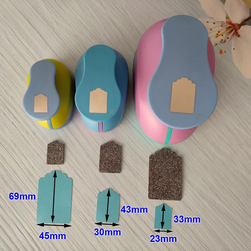 1.5'' 2" 3" DIY Paper Tag Photo Frame Card Cutter Scrapbook Large-scale Embossing device Hole Punch Kids Handmade Craft Gift Cut