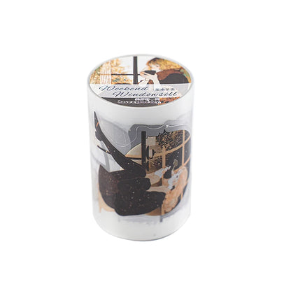 1roll Tape Weekend Window Sill Series Leisure Character Window PET Tape Decoration Notebook Photo Frame Stationery DIY Stickers