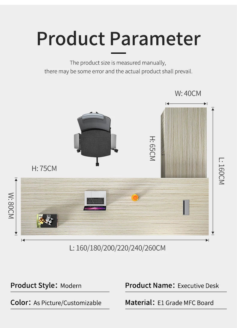 Wooden Ceo Office Furniture Modern Style Computer L Shape Desk Boss Manager Office Table Executive Desk Table Workstation