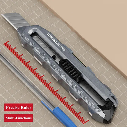 Multifunctional Utility Knife with Ruler and Level High Quality Cutting Tool Heavy-Duty All Steel Thickened Wallpaper Knife