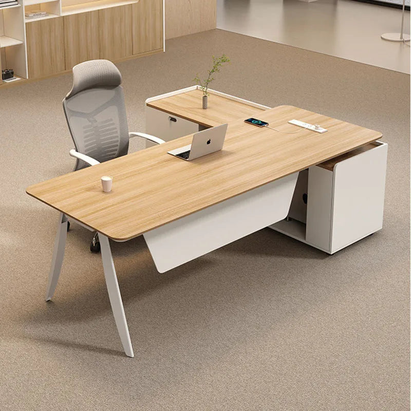 Wooden Study Office Desk Modern Computer Space Saving Luxury Design Safe Office Desk Aesthetic Mesa Ordenador Room Furniture