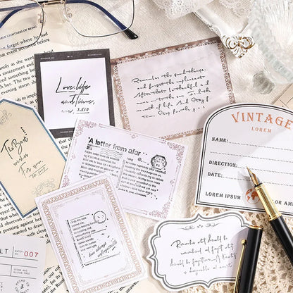 Mr. Paper, Retro Writing Bordered Message Paper, Scrapbook Supplies, Desktop Message, Decorative Notebook Photo Frame 100pcs