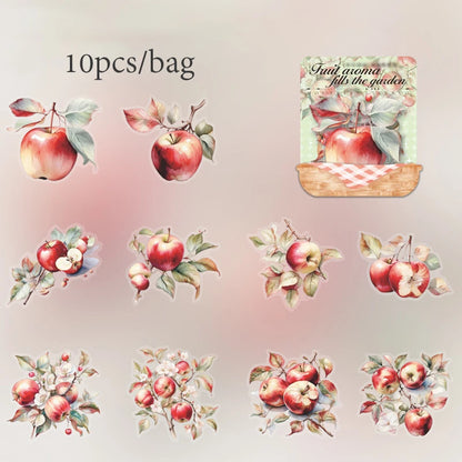 Mr. Paper10pcs/pack Strawberry PET Sticker Pack Fruit Sticker Decoration Scrapbook Photo Frame phone Case laptop Phone Case Gift