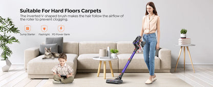 Buture JR400 38000Pa Cordless Vacuum Cleaner Handheld 450W With Touch Display Smart Home Appliance for Carpets Hair 55 Mins