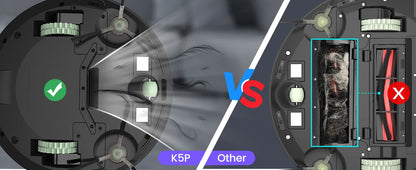 OKP K5P Robot Vacuum Cleaner, 5000Pa, 180 Mins, WiFi/App, Slim Design, Self-Charging, Perfect for Hard Floors, Pet Hair, Carpets