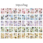 2Style 50Pcs/book Korean Style Cut Film Sticker Book DIY Handbook Envelope Seal Stickers Phone Case Scrapbook Photo Frame Diary