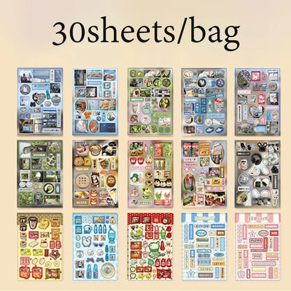 Mr. Paper 45 Sheets/book Creative Sticker Book Used of DIY Phone Case Photo Frame Album Scrapbook Retro Decoration Art Stickers