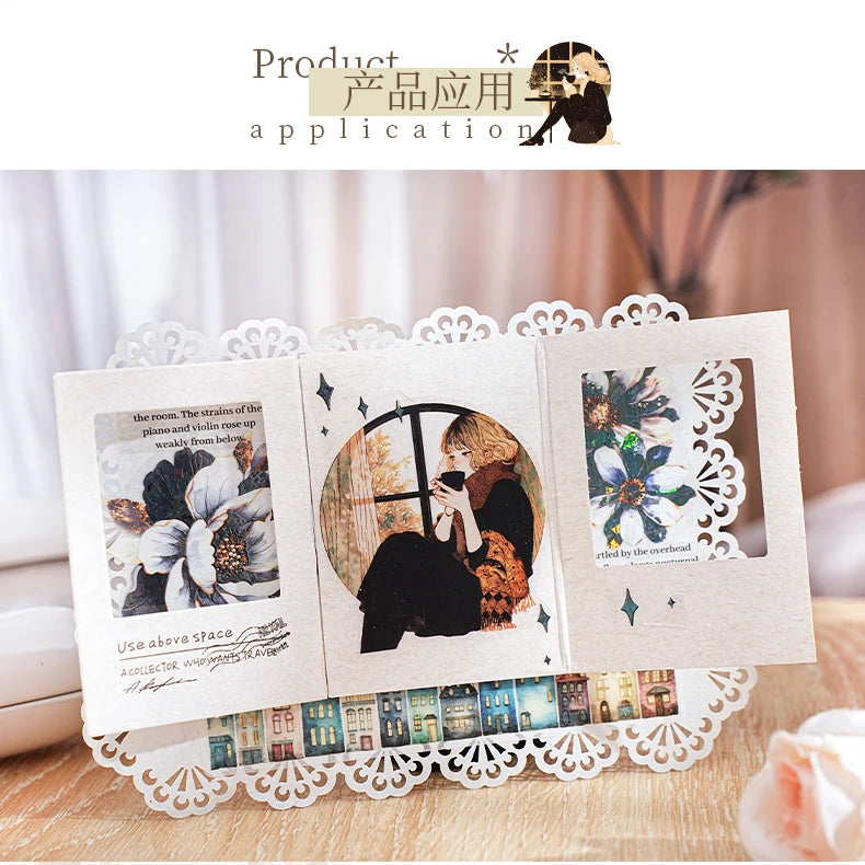 1roll Tape Weekend Window Sill Series Leisure Character Window PET Tape Decoration Notebook Photo Frame Stationery DIY Stickers