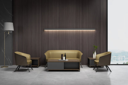 Office Executive Commercial Sofa Furniture Modern Leather Sofa with Wood Frame Modern Luxury Color Pu Leather High End Black