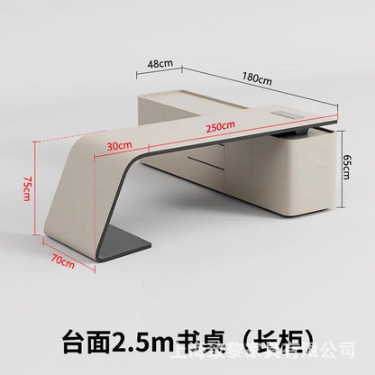 Boss's Desk, Baked Paint Craftsmanship, Office Desk, Modern and Simple Atmosphere, High-end Creative Desk, Light Luxury Style