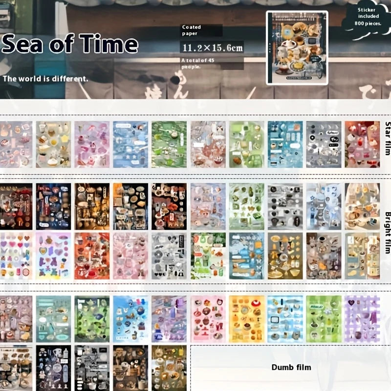 Mr. Paper 45 Sheets/book Creative Sticker Book Used of DIY Phone Case Photo Frame Album Scrapbook Retro Decoration Art Stickers