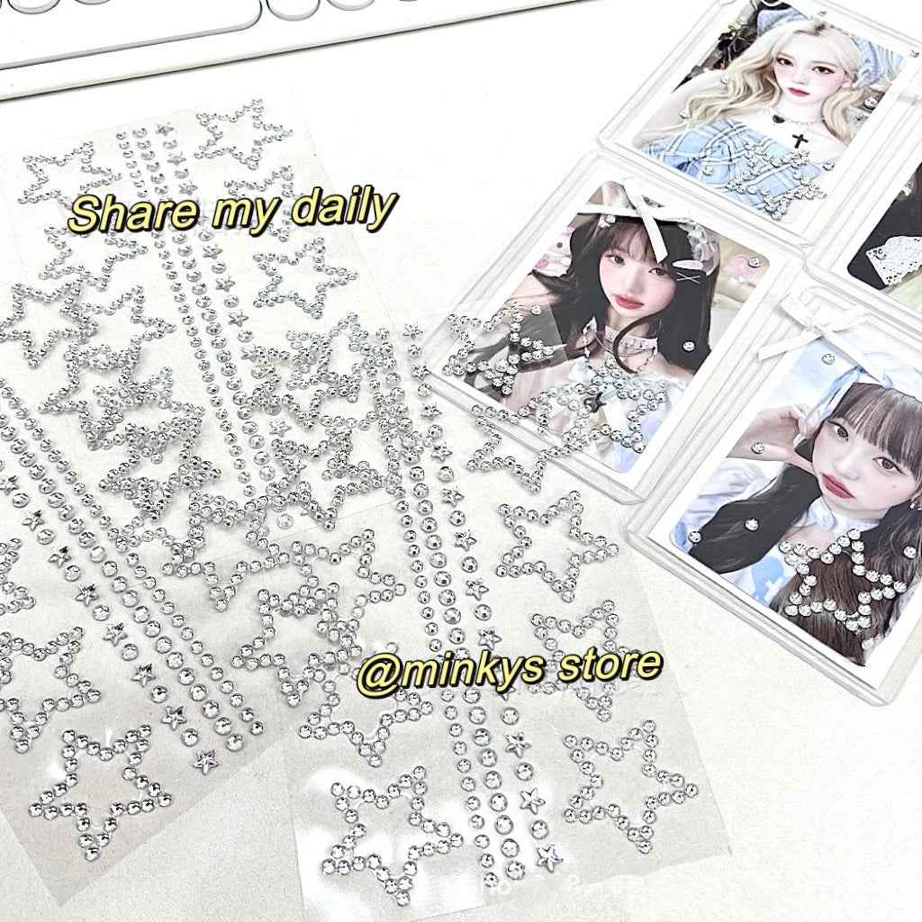 MINKYS New Arrival Pearl Star Heart Bling Bling Stickers DIY Scrapbook Stickers Confetti Decoration DIY Photo Frame Face Sticker