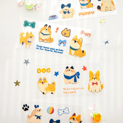Mr Paper 2rolls/bag kawaii cat and dog diary series tape cute style handbook tape DIY diary photo frame phone case