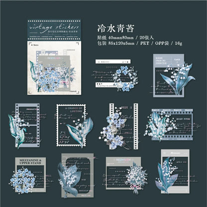 Yoofun 30pcs/lot Vintage Film Boarder Srapbooking Collage Junk Journal Decal Stickers Creative Frame Photo Frame Flower Labels