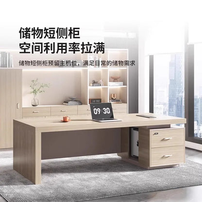 Modern European Floor Office Desk Standing Design Large Sedentary Table Ideal Productivity Style Muebles Oficina Furniture