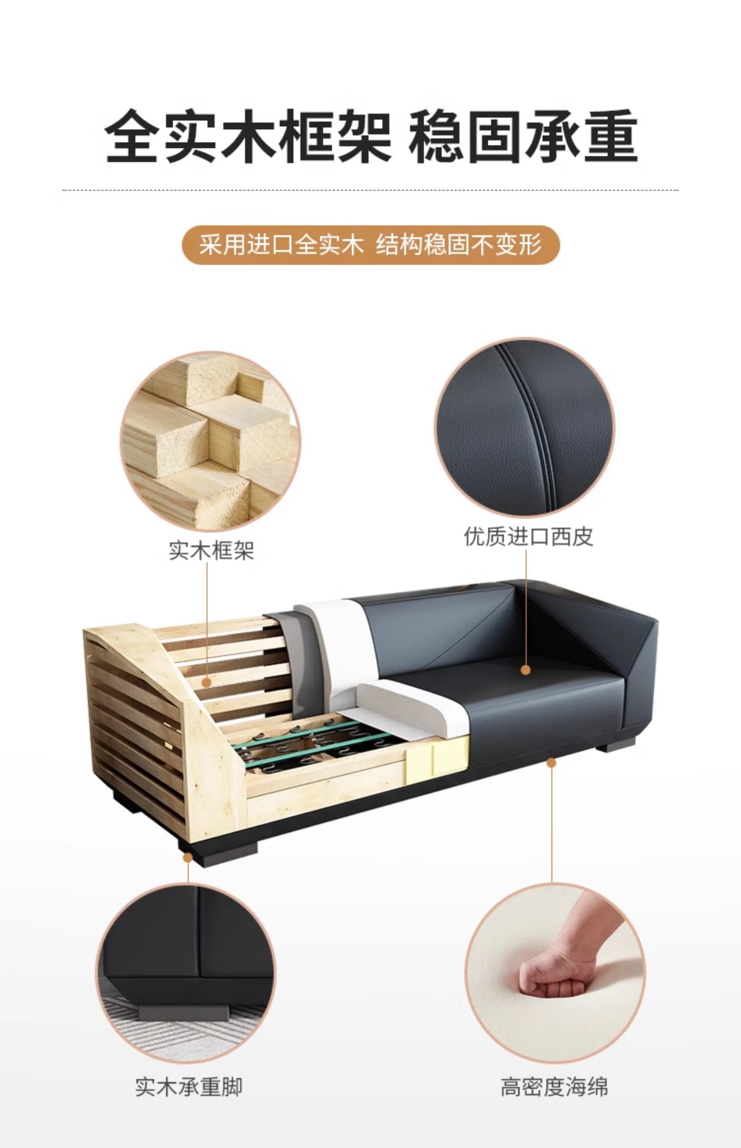 Office Sofa Simple Modern Three-person Minimalist Office Sofa Leisure Meeting Business Reception Coffee Table Combination