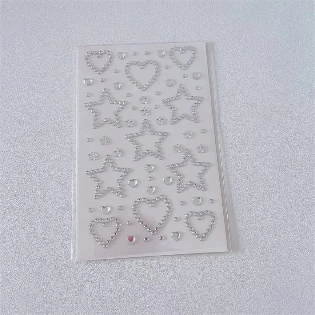 MINKYS New Arrival Pearl Star Heart Bling Bling Stickers DIY Scrapbook Stickers Confetti Decoration DIY Photo Frame Face Sticker