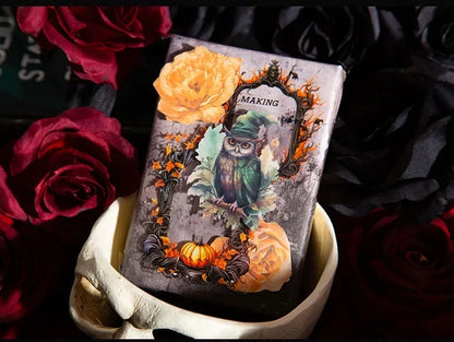 15Pieces PET Sticker Shadow Night Dark Gothic Photo Frame Black Winged Rose Stickers School Supplies Scrapbook 140*90mm