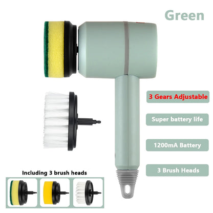 Electric Cleaning Brush USB Rechargeable Automatic Wireless Handheld Kitchen Dishwashing Brush Bathtub Tile Cleaning Brushes