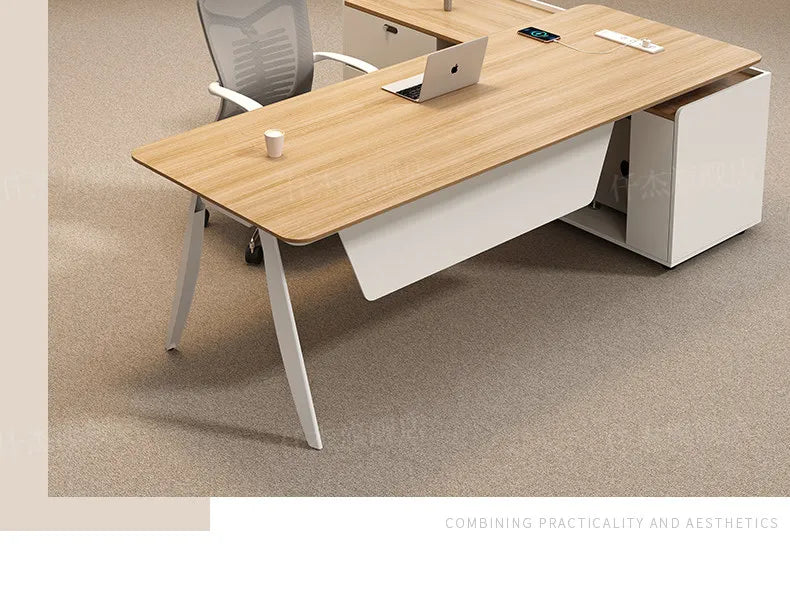 Wooden Study Office Desk Modern Computer Space Saving Luxury Design Safe Office Desk Aesthetic Mesa Ordenador Room Furniture