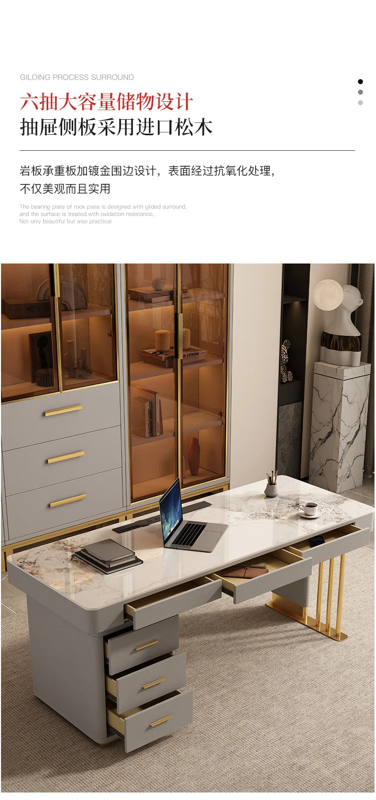 Chic Standing Desk Luxury Large Office Table Sleek European Floor Design Great Corporate Use Muebles Oficina Home Decoration
