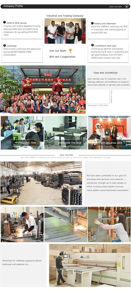 Wholesale High Quality Modern Office Tables Employee Office Desk Standing Computer Table for Commercial Furniture