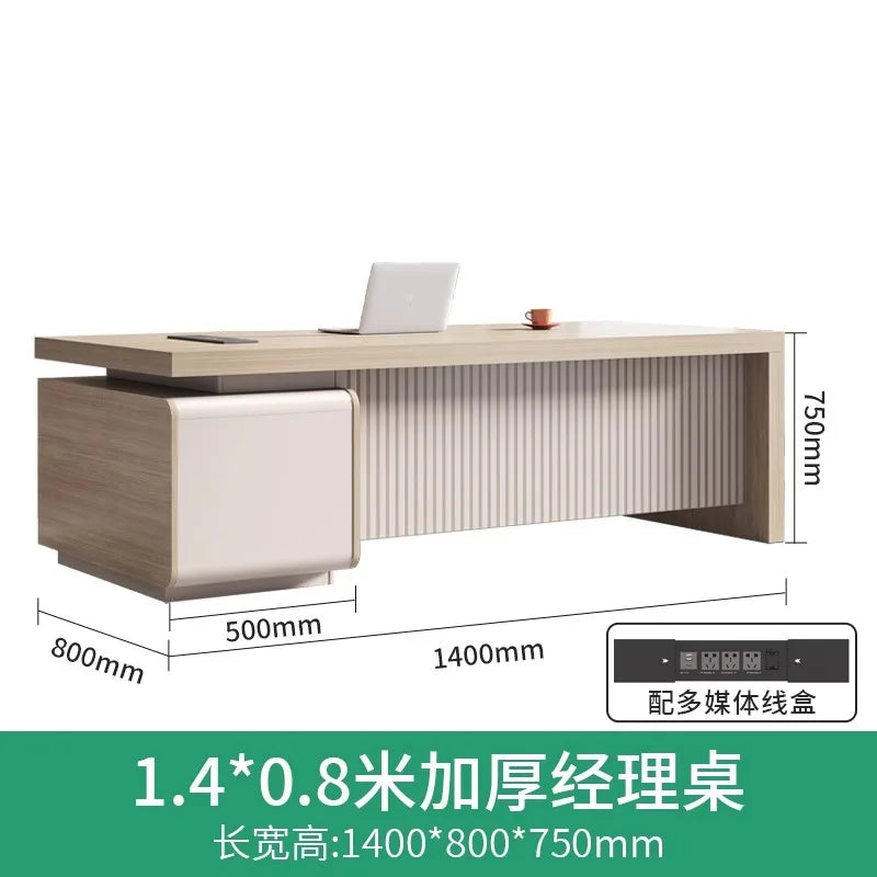 Modern European Floor Office Desk Standing Design Large Sedentary Table Ideal Productivity Style Muebles Oficina Furniture